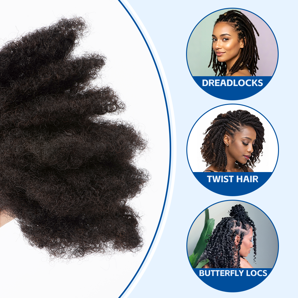 KAMA High Quality Virgin Brazilian Afro Kinky Bulk Human Hair 10 Inches 30gram Locs Extension for Twists and Braiding Detail Section 5