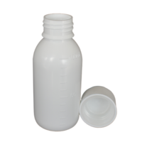 100ml en gros liquide médecine emballage blanc en plastique PP bouteille pour sirop eau produit de haute qualité finition satinée