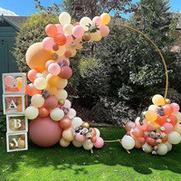 Bingkai Lingkaran Garland Latar Belakang Photo Booth, Dekorasi Ulang Tahun, Stand Arch Balon