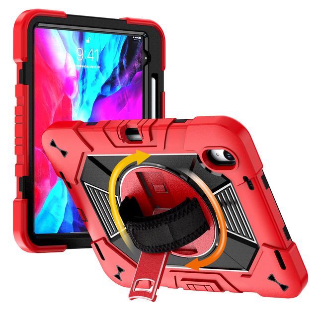 New Arrival 3 Layers Full protection Kickstand Hard Shoulder Hand Strap Tablet Cover case for ipad 10.9 10.5 9.7 10th 11th
