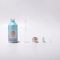 Flacon compte-gouttes en verre à épaule inclinée pour sérum et huile essentielle, avec bouchon compte-gouttes en aluminium or rose, emballage cosmétique en verre