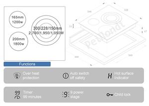 Placa de Cocción Vitrocerámica de 60 cm con 3 Quemadores y Zona Triple Profesional de 30 cm <span class=keywords><strong>para</strong></span> Paella, Control Táctil Deslizante, Placa Eléctrica Integrada, +15 Años de Garantía - Product Image 4