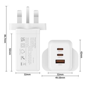 Caricabatterie Rapido ad Alta Tensione con Tecnologia GaN PD65W, 2 Porte C e 1 Porta A, Scelta Preferita per la Ricarica Rapida degli Smartphone - Product Image 6