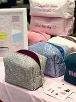 Sac de rangement cosmétique pour femmes de 9 pouces avec paillettes, sacs de toilette portables à main, sacs à maquillage de luxe imperméables pour les voyages