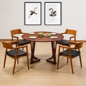 Casa <span class=keywords><strong>de</strong></span> madera mesa <span class=keywords><strong>de</strong></span> comedor y silla hotel restaurante Mesa Redonda recepción negociación Mesa Redonda pequeño apartamento - Product Image 3