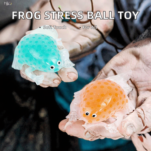 Balle anti-stress amusante en TPR avec billes de gel en forme de grenouille, jouet sensoriel pour l'autisme - Product Image 2