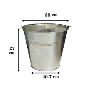 <strong>Galvanised</strong> 12Lt Iron <strong>Bucket</strong> with Galvanized Steel Material for Gardening Household with Handle - Product Image 6