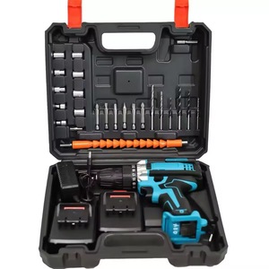 Cross-border High-power Dual-use Universal Complete Drill Set Electric Power Tool Handheld Impact Drill Cordless 21V 2.0AH