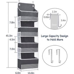 Heavy Duty Over Cabinet Door Organizer with 4 Clear Window Pockets for Kitchen Bathroom Living Room Storage for Clothing Jewelry - Product Image 5