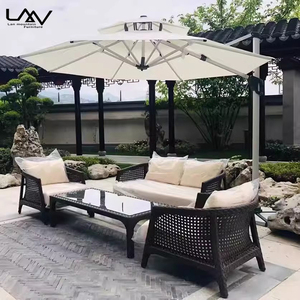 Nuevo diseño moderno al aire libre Villa Patio jardín sofá individual silla PE ratán marco de aluminio impermeable tela sofá conjunto Hotel <span class=keywords><strong>Balcon</strong></span> - Product Image 1