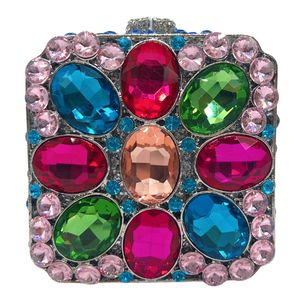 Bolso de Noche de Lujo para Mujer con Pedrería, Mini Bolso Cuadrado de Cristal, Cartera Brillante para Boda o Salida Nocturna - Product Image 1