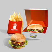 Boîte à hamburger en papier kraft personnalisée, colorée et écologique, nouveau design d'emballage pour hamburgers