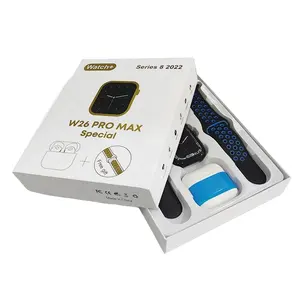 W26 Pro Max 2in1 Jam Tangan Pintar dan Earphone Tali Ganda Seri 8 W26ProMax Jam Tangan Pintar dengan Earphone