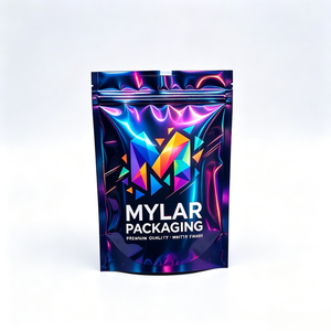 Bolsa Mylar Holográfica Brillante Personalizada OEM, Resistente a Niños, con Cierre Láser, para Empaque de Hierbas Secas, Té Herbal y Farmacéuticos - Product Image 1