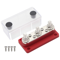 Barre omnibus 300A 12-48V CC, bloc de distribution d'alimentation avec écrous à bride dentelée anti-vibration pour automobile, camion, camping-car, bateau, solaire