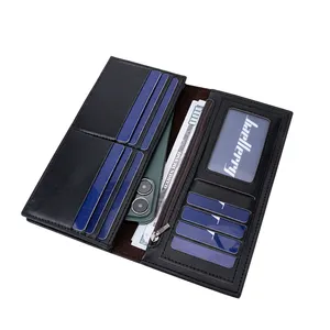 Baellerry Brand Zipper Closure Men's PU Wallet Money Clip Multi-functional Design Vintage Leather Long Wallet Men