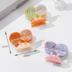 Pinzas de Pelo con Diseño de Animales Grandes y Lindos, Pinzas de Acetato Personalizadas con Forma de Caracol, Accesorios de Pelo Coloridos para Niñas, Uso Diario, Moda - Product Image 1