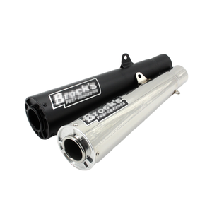 Brock Moto 消音器通用钢制黑色排气管适用于本田 CB300R <span class=keywords><strong>CM300</strong></span> CB300 CB400 CBR650 CB650F 全新状态 - Product Image 1