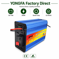 Chargeur de batterie intelligent au plomb-acide YONGFA 12V 10A 200W avec affichage numérique pour voiture et moto