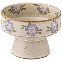 Handgemaakte hoge keramische vintage rustieke Chinese stijl serveerschaal met effen patroon voor fruit, 2026 nieuw, thee- en snackbord, gedroogd fruit