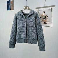 Nouveau cardigan tricoté à capuche et fermeture éclair pour femme, motif losanges, style décontracté, gris, mode coréenne, collection automne-hiver