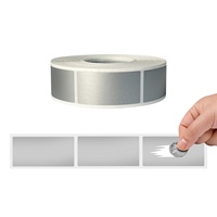 Étiquettes autocollantes en PET argentées de haute qualité, personnalisées, 25*50 mm, résistantes aux rayures, étiquettes de sécurité en vinyle imperméables pour cartes-cadeaux