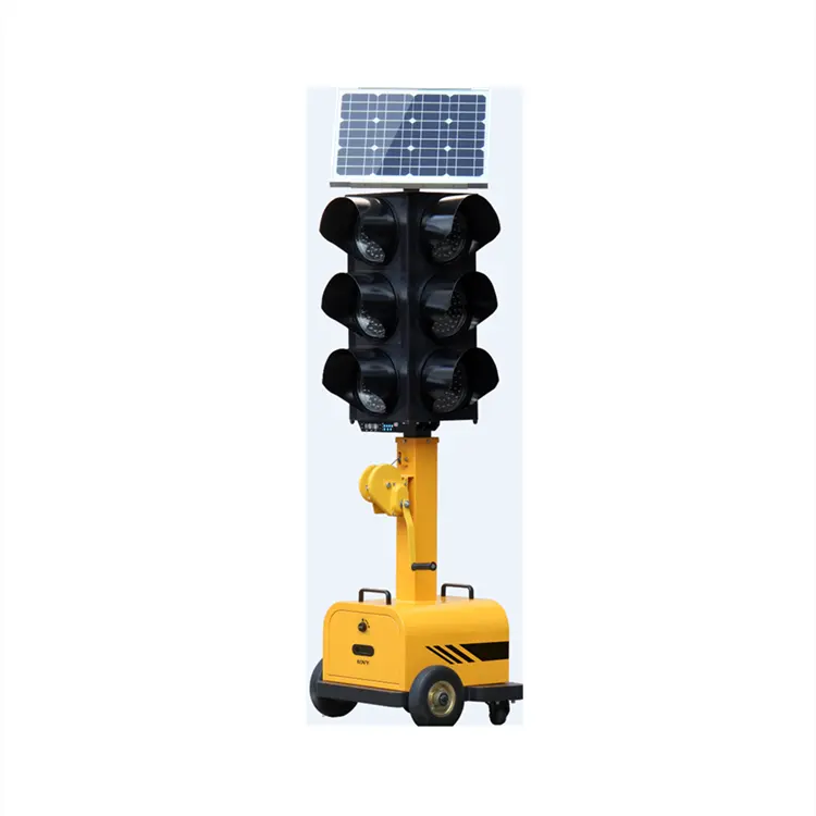 Vermelho Amarelo Verde led Solar Traffic Signal Luz Temporária em travessias de pedestres