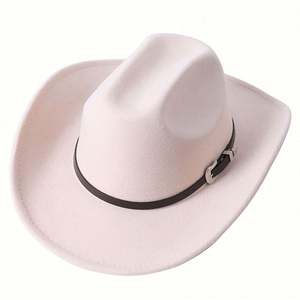 Sombreros de Vaquero Negros de Texas al por Mayor, Estilo Nuevo 2022, Material de Poliéster y Algodón, para Adultos - Product Image 1