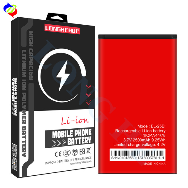 High Quality Phone Battery 3.7V 2500mAh BL-25BI Rechargeable Li-ion Battery for Itel 5616