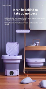 8L Foldable Washing Machine Portable <b>Socks</b> Underwear Panties Retractable Household 3 Models With Dry 8L Foldable Washing Machine - Product Image 1