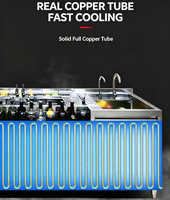 Comptoir de bar à cocktails tout-en-un à refroidissement direct en acier inoxydable de 2000 mm pour restaurant et événements