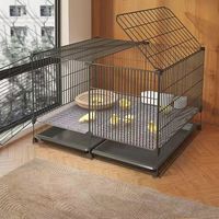 Cage à poulets modulaire en métal 39x37cm avec plateau à déjections coulissant, enclos détachable multi-niveaux pour canards, pigeons, cailles et volailles