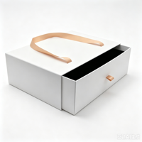 Boîte d'emballage pour vêtements en papier rigide personnalisée de luxe avec logo imprimé, style tiroir, boîte cadeau avec ruban