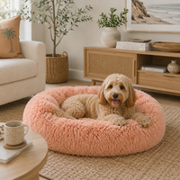 Coussin de couchage carré long et moelleux pour animaux de compagnie, avec rebord surélevé, apaisant pour chiens et chats, multicolores, lavable et antidérapant