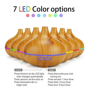 Diffuseur d'arômes JCSY 400 ml, diffuseur d'huiles essentielles ultrasonique à grain de bois avec lumières colorées, pour usage domestique et commercial - Product Image 5