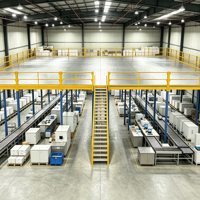 HONGXIN Étagère de mezzanine en acier robuste sans boulons, en acier laminé à froid, revêtement poudré, résistant à la corrosion, réglable et personnalisable