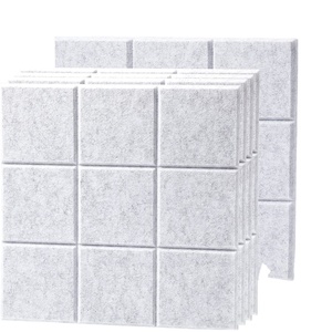 12pcs 9英寸现代设计聚酯隔音板客厅和工作室自粘隔音墙板 - Product Image 6