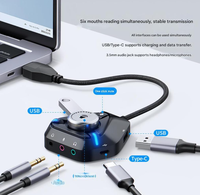 Adaptador de Tarjeta de Sonido Externa USB Nuevo, Convertidor de Audio USB a 3.5mm con 2 Puertos USB Tipo C, Plug and Play para Laptop, PC y Auriculares