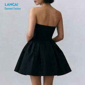 Fabricant de vêtements OEM – Nouvelle arrivée : Robe mini tube moulante en coton, sexy et sans bretelles, idéale pour l'été - Product Image 3