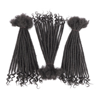 Extensions de dreadlocks en cheveux humains vierges brésiliens afro crépus 18 pouces pour femme, extensions de locs permanentes avec pointes bouclées