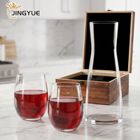 Ensemble de carafes à vin en cristal avec logo personnalisé, coffret cadeau en bois, verres à vin, ensemble de barware de luxe pour cadeaux d'entreprise, vente en gros