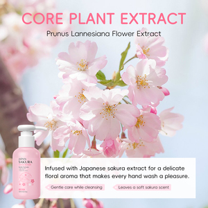 LAIKOU Japon Sakura Savon Liquide pour les Mains 120ml Mousse Riche Blanchissant Nettoyant Raffermissant Doux Lissant Extrait Aloès Beurre de Karité Niacinamide - Product Image 5