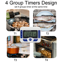 EMAF Usine Ménage Bleu Pomodoro Étude Cuisine Laboratoire Aimant Fort 4 Groupes Canal Compte à Rebours Horloge Numérique Intelligente Minuterie