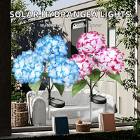 Lampu LED Bunga Hydrangea Warna-warni Tenaga Surya Tahan Air IP65 untuk Taman, Halaman, dan Patio