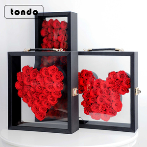 2022 Tondo Valentine's Day Roses Box Acrylic Long rectangle Gift Flower Roses Boxes