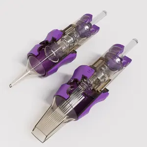 "VIOLA" Violet Premium Aiguilles De Tatouage Membrane Scellé Rond Doublure Jetable Cartouches De Tatouage Aiguilles Pour PMU/SMP