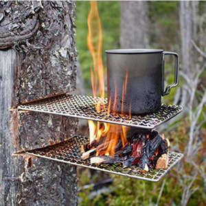 Soporte para ollas de camping cuadrado de acero inoxidable 304, parrilla para estufa de leña, soporte de cocina para exteriores - Product Image 1