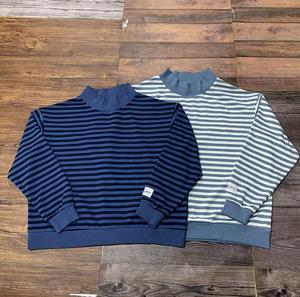 Sudadera de cuello alto a rayas para mujer, de algodón French Terry, con logo bordado personalizado, talla grande, venta al por mayor, alta calidad - Product Image 5