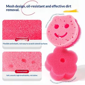 Éponge <span class=keywords><strong>de</strong></span> nettoyage créative <span class=keywords><strong>en</strong></span> <span class=keywords><strong>forme</strong></span> <span class=keywords><strong>de</strong></span> visage souriant, tampon à récurer <span class=keywords><strong>en</strong></span> loofah, éponge à vaisselle pour la cuisine - Product Image 2