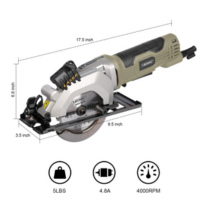 เลื่อยวงเดือนขนาดเล็ก YSONIC Power กำลังไฟ 4.8A พร้อมเลเซอร์นำทาง ความเร็ว 4000 รอบต่อนาที ใบเลื่อยขนาด 4-1/2 นิ้ว ความลึกสูงสุด 1-11/16 นิ้ว สำหรับงานไม้ โลหะอ่อน พลาสติก - Product Image 3